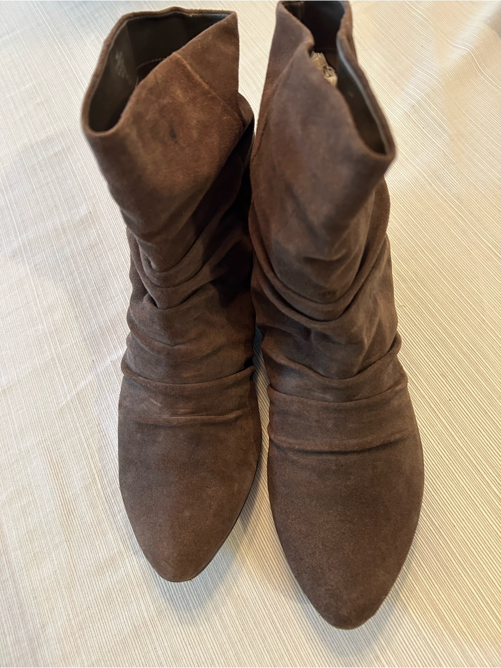 Women's Nine West Brown Suede Slouch Ankle Boots